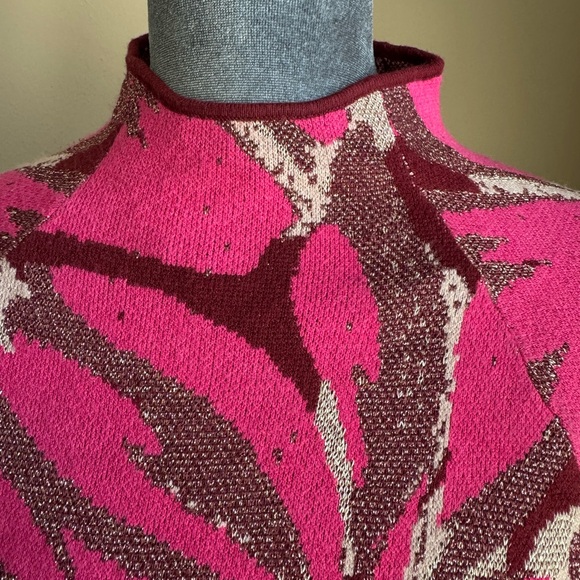 Anthropologie Metallic Floral Mock Neck Sweater - Picture 3 of 9